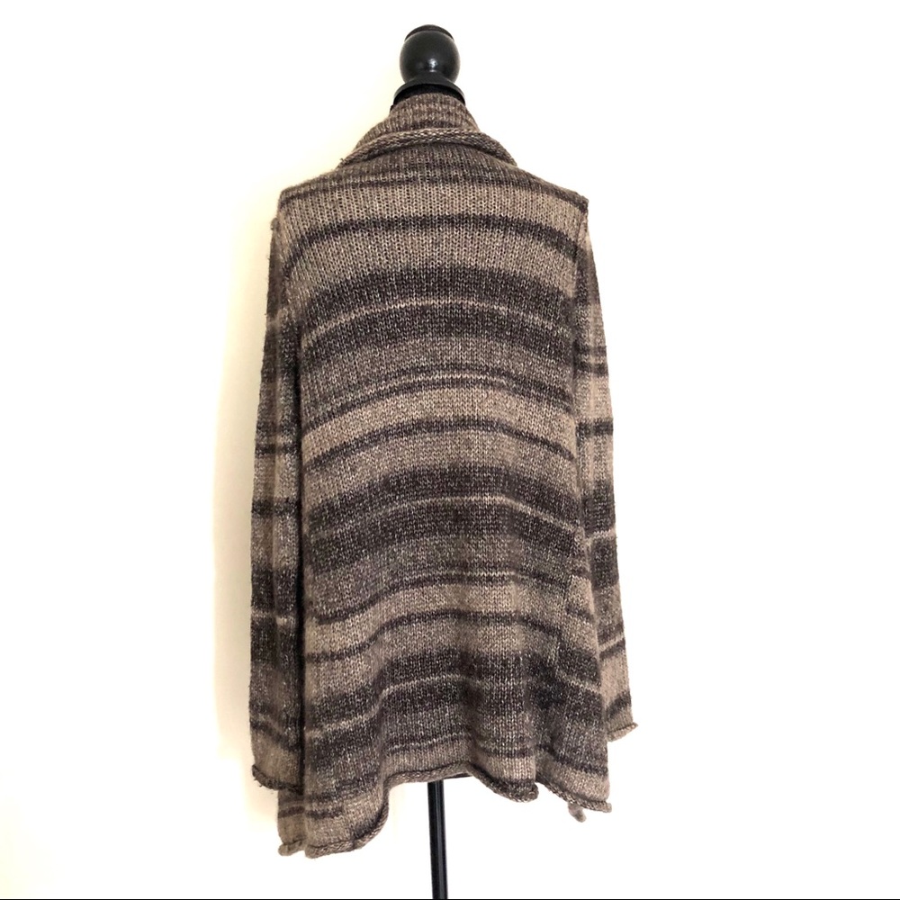 Brown Tan Draped Cardigan  Sweater - Picture 4 of 6